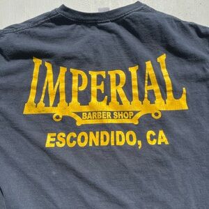 Men's Imperial T-Shirt Black Spell-Out L Barber Shop SD Escondido CA Fade Slick